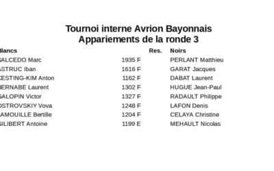 Tournoi interne 2019-2020 ronde 3